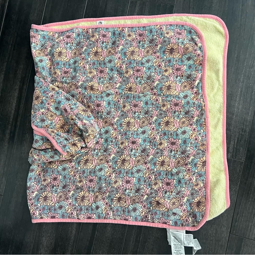 Floral Hooded Kids Poncho organic cotton - Picture 2 of 7